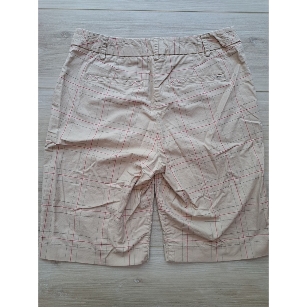 Lizgolf Audra Tan Plaid Golf Shorts Womens Windowpane Pattern size 4 - Picture 2 of 8